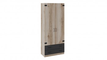 Шкаф для одежды комбинированный «Окланд» (Фон Черный/Дуб Делано) в Белокурихе - belokuriha.mebel54.com | фото
