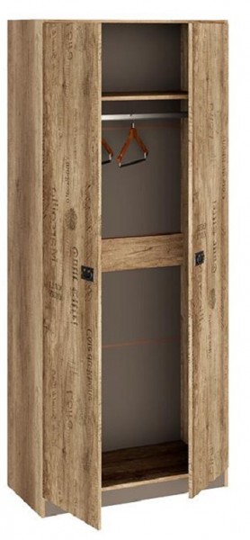 Шкаф для одежды «Пилигрим» (Дуб Каньон светлый, Фон серый) в Белокурихе - belokuriha.mebel54.com | фото