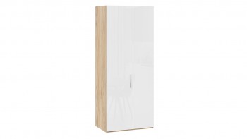 Шкаф для одежды с 2 глухими дверями «Эмбер» Яблоня Беллуно/Белый глянец в Белокурихе - belokuriha.mebel54.com | фото