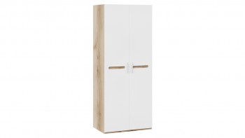 Шкаф для одежды с 2-мя дверями «Фьюжн» Дуб Делано/Белый глянец в Белокурихе - belokuriha.mebel54.com | фото