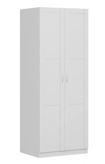 Шкаф двухдверный Пегас сборный белый в Белокурихе - belokuriha.mebel54.com | фото