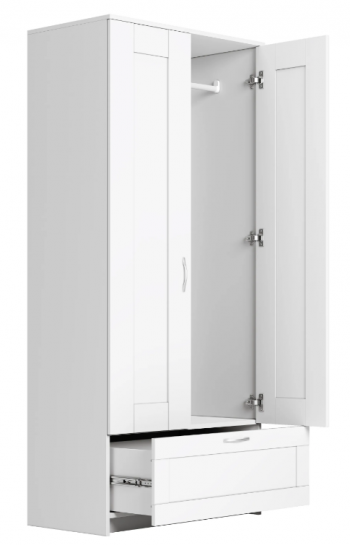 Шкаф двухдверный Сириус с 1 ящиком белый в Белокурихе - belokuriha.mebel54.com | фото