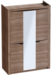 Шкаф трехдверный Соренто Дуб стирлинг/Кофе структурный матовый в Белокурихе - belokuriha.mebel54.com | фото