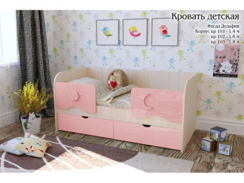 Соня Кровать детская 2 ящика 1.8 Розовый глянец в Белокурихе - belokuriha.mebel54.com | фото