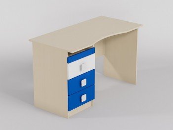 Стол (столешница с выемкой) Скай люкс (Синий/Белый/корпус Клен) в Белокурихе - belokuriha.mebel54.com | фото