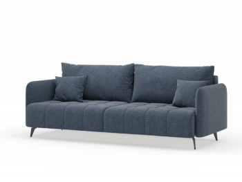 Валериан диван трёхместный прямой Синий, ткань RICO FLEX 101 в Белокурихе - belokuriha.mebel54.com | фото