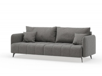 Валериан диван трёхместный прямой Стальной, ткань RICO FLEX 9292 в Белокурихе - belokuriha.mebel54.com | фото