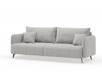 Валериан диван трёхместный прямой Светло-серый, ткань RICO FLEX 108 в Белокурихе - belokuriha.mebel54.com | фото