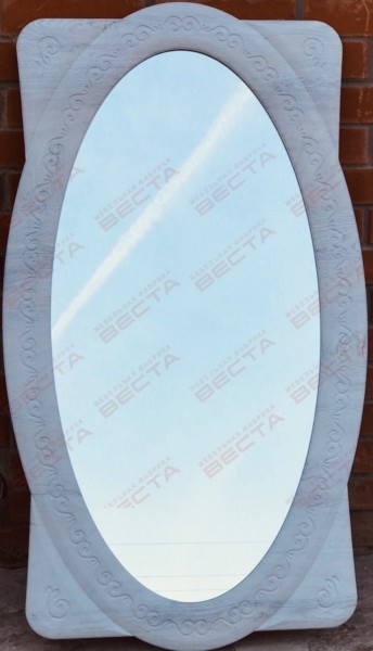 Зеркало Овальное МДФ Белый в Белокурихе - belokuriha.mebel54.com | фото